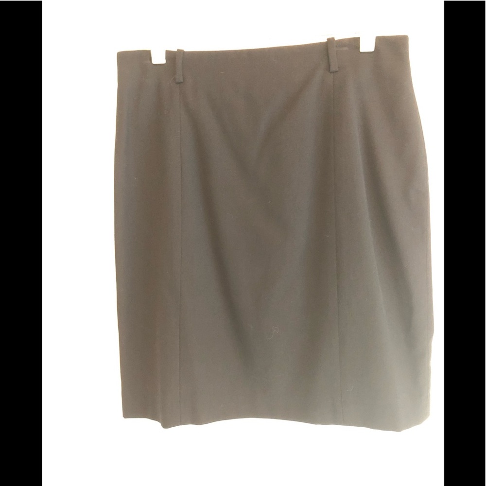 Black Wool Blend Lined Skirt